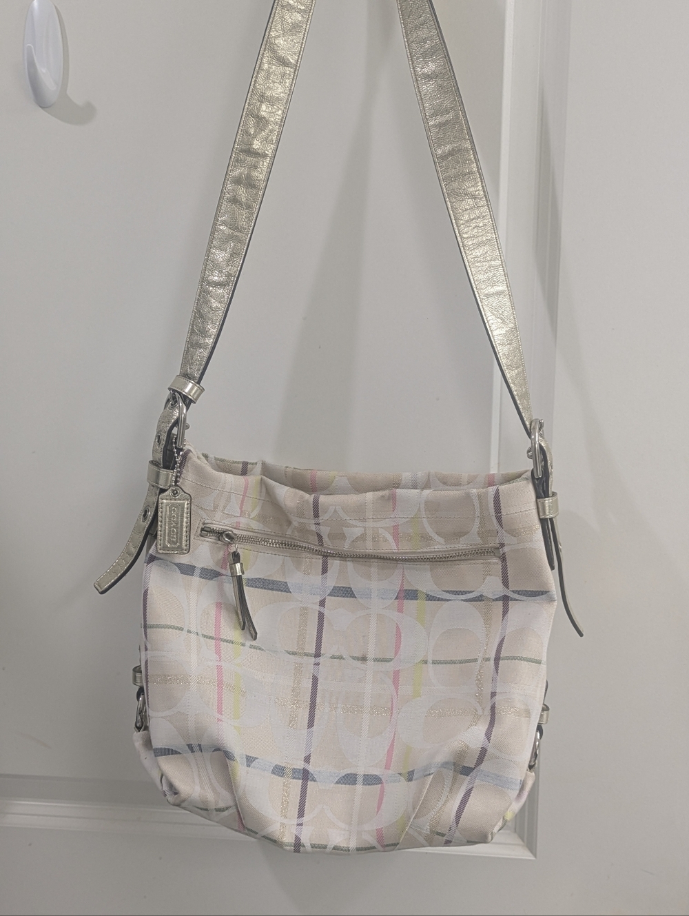 Coach Poppy Tattersall Signature Optic Crossbody 24822E.